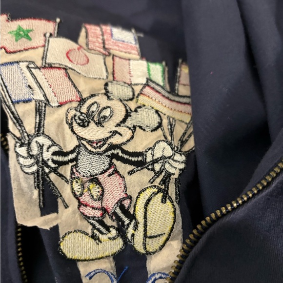 Disney Epcot Vintage Mickey Mouse Embroidered Classic Navy Jacket Unisex - Picture 9 of 12